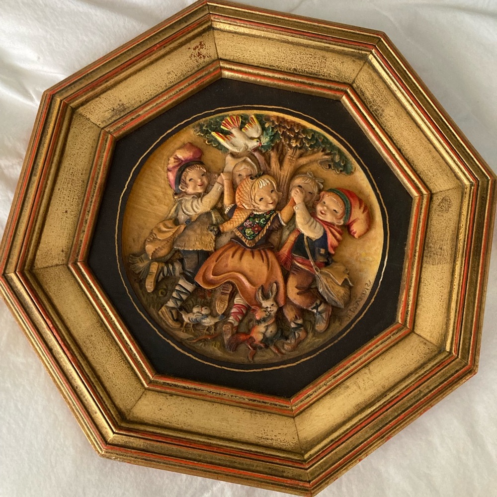 Vintage Anri Wooden Plate Made in Italy Ex Cond